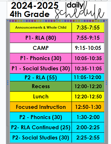 Daily Schedule